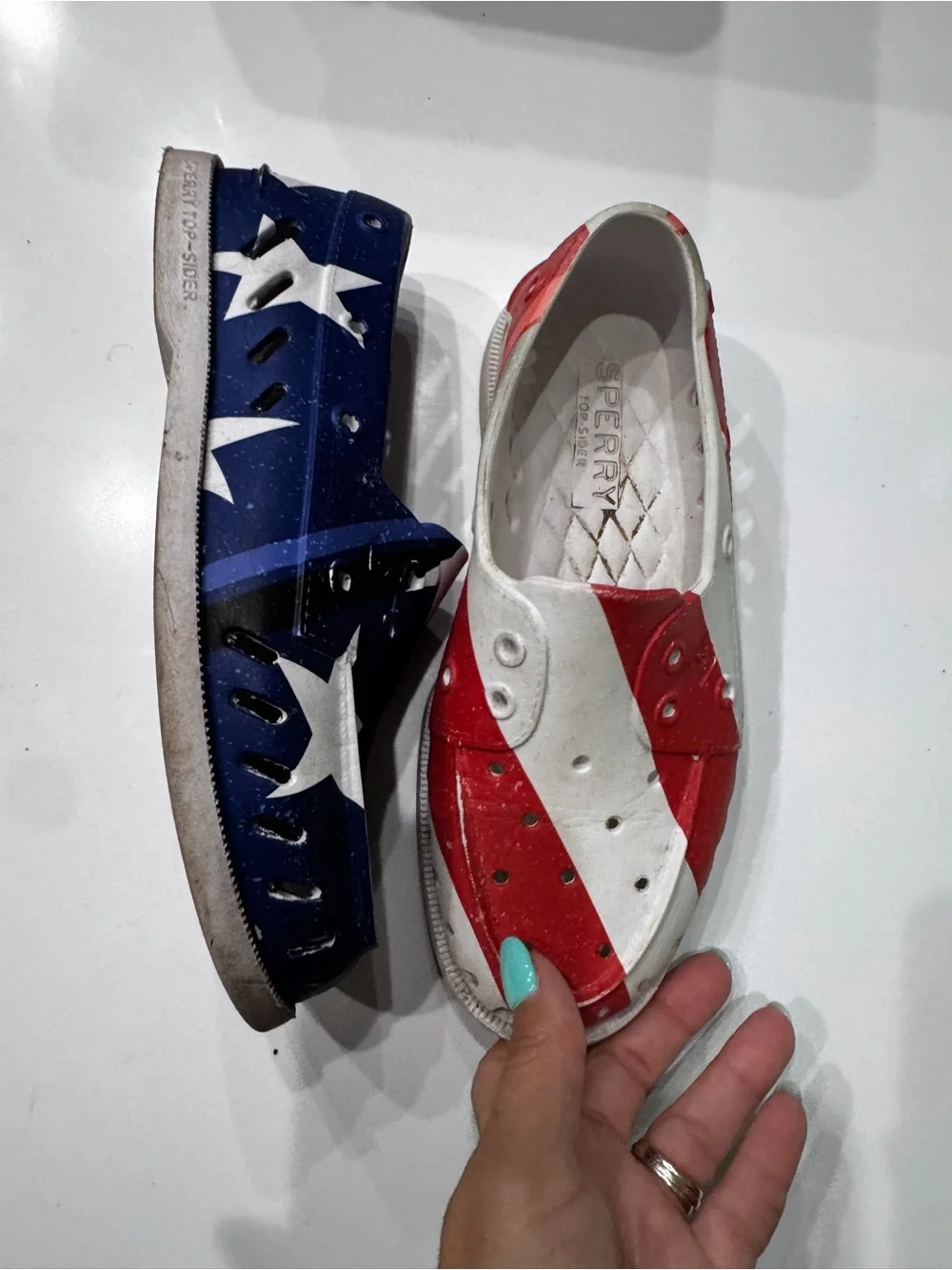 Sperry Women's Size7 mens 5 Float Starsstripes Rubber Boat Shoes